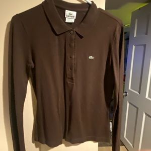 Women’s brown long sleeve polo